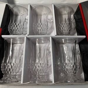 New DIAMANT Crystal Clear Glass Mug Set. Set of 6